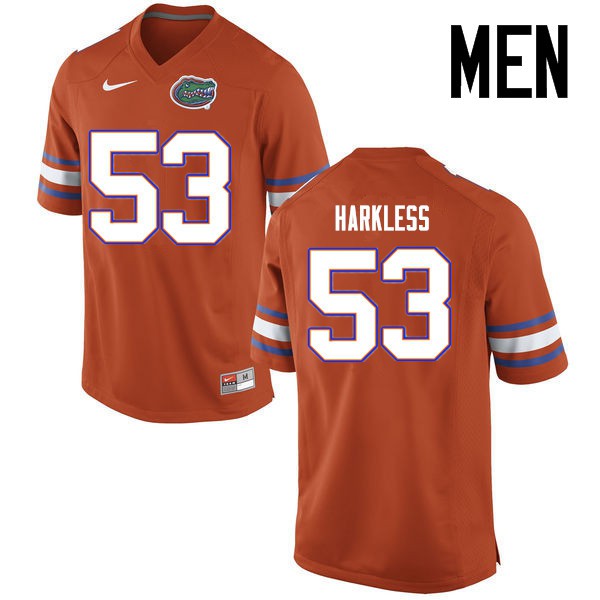 Florida Gators Men #53 Kavaris Harkless College Football Jersey Orange